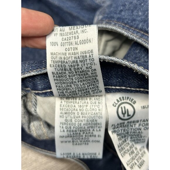 Bulwark FR Jeans Mens 38x30 Blue Fire Resistant Carpenter Straight Work Denim - Picture 5 of 6